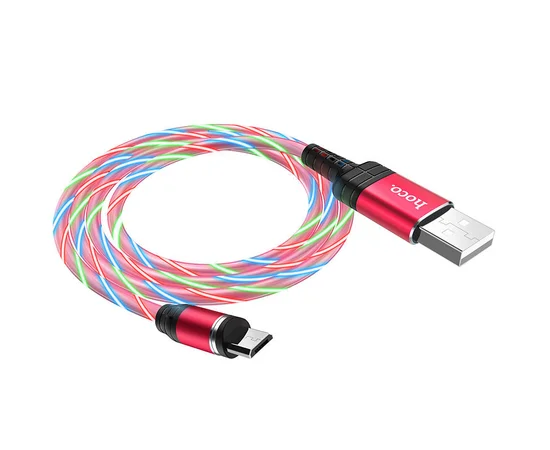 Дата кабель Hoco U90 "Ingenious streamer" MicroUSB (1m) Красный