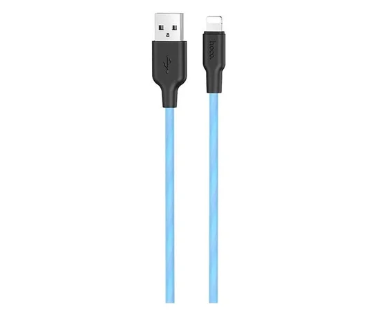 Дата кабель Hoco X21 Plus Silicone Lightning Cable (1m) Black / Blue