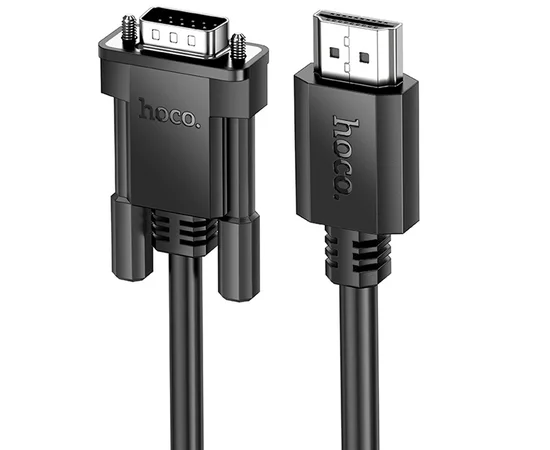 Дата кабель Hoco US12 HDTV male to VGA male HD (2m) Black