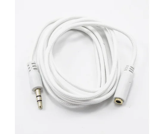 AUX удлинитель ткань 2 pin 1.5м Белый