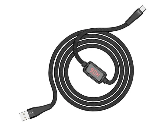 Дата кабель Hoco S4 "With Timer" USB to Type-C (1.2m) Черный