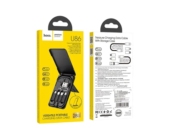 Дата кабель Hoco U86 "Treasure" 6in1 (0.28М) Черный