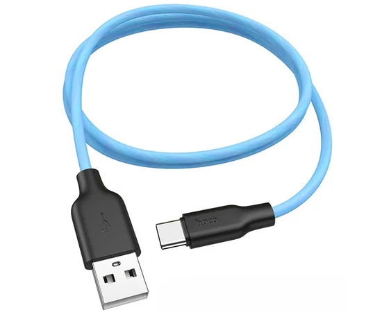 Дата кабель Hoco X21 Plus Silicone Type-C Cable (1m) Black / Blue