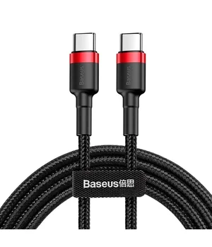 Дата кабель Baseus Cafule Type-C to Type-C Cable PD 2.0 60W (2m) (CATKLF-H) Черный / Красный