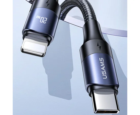 Дата кабель USAMS US-SJ521 U71 Type-C to Lightning PD 20W (1.2m) Black