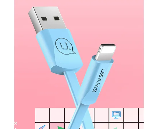 Дата кабель USAMS US-SJ199 USB to Lightning 2A (1.2m) Голубой