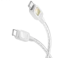 Дата кабель Hoco U124 Stone silicone power-off 60W Type-C to Type-C Gray