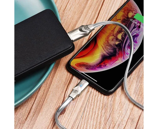 Дата кабель Borofone BU12 Synergy USB to Type-C (1.2m) Серебряный