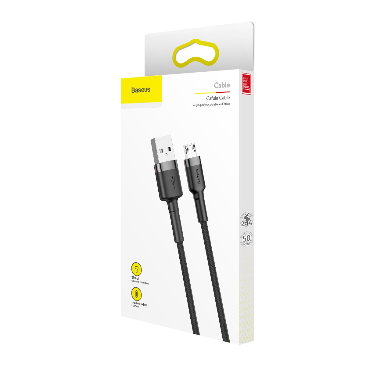 Дата кабель Baseus Cafule MicroUSB Cable 2.4A (1m) Серый / Черный