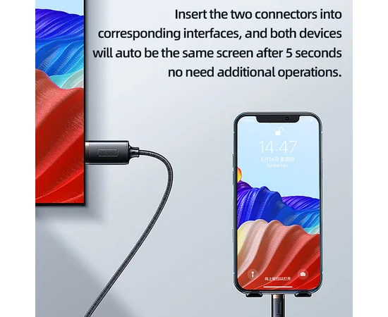 Дата кабель Usams US-SJ509 U70 Lightning to HDMI HD (2m) Black