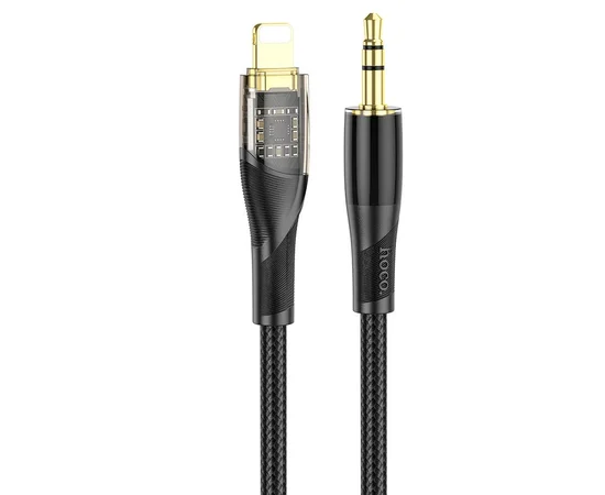 Аудио кабель Aux Hoco UPA25 (AUX 3.5 to Lightning) (1m) Black