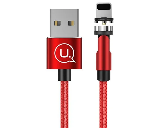 Дата кабель USAMS US-SJ472 U59 Lightning Rotatable Magnetic (1m) Красный