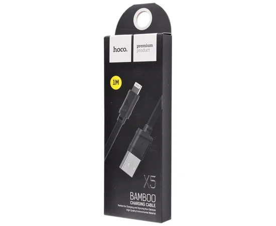 Дата кабель Hoco X5 Bamboo USB to Lightning (100см) Черный
