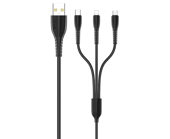 Дата кабель Usams US-SJ367 U35 3in1 USB to Combo 2A (1m) Черный