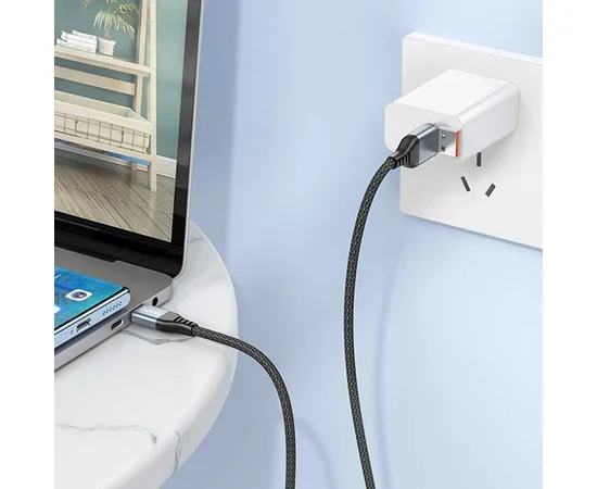 Дата кабель Hoco U128 Viking 2in1 USB/Type-C to Type-C (1m) Black