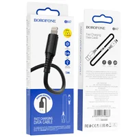 Дата кабель Borofone BX47 Coolway USB to Lightning (1m) Чорний