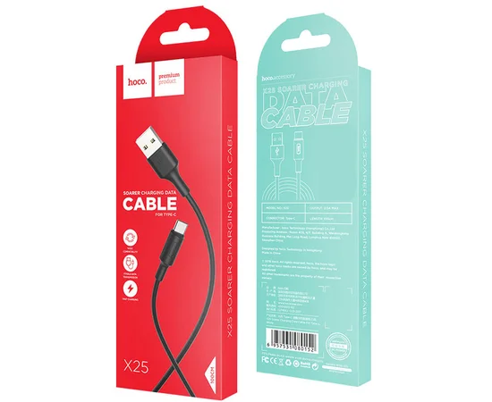 Дата кабель Hoco X25 Soarer Type-C (1m) Черный