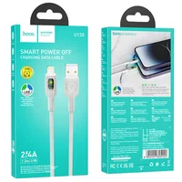 Дата кабель Hoco U120 Transparent explore Intelligent power-off USB to Lightning (1.2m) Gray