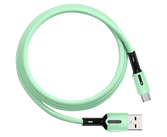 Дата кабель Usams US-SJ432 U51 Silicone USB to Micro USB (1m) Мятный