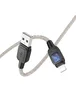 Дата кабель Hoco U124 Stone silicone power-off USB to Lightning Black