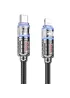 Дата кабель Hoco U122 Lantern Transparent Discovery Edition Type-C to Lightning Black