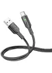 Дата кабель Hoco U120 Transparent explore intelligent power-off USB to Type-C 5A (1.2m) Black