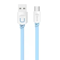 Дата кабель Usams US-SJ012 U-Trans USB to Micro USB (0.25m) Бірюзовий