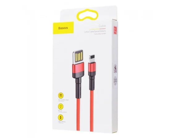 Дата кабель Baseus Cafule Lightning Cable Special Edition 2.4A (1m) (CALKLF-G) Red