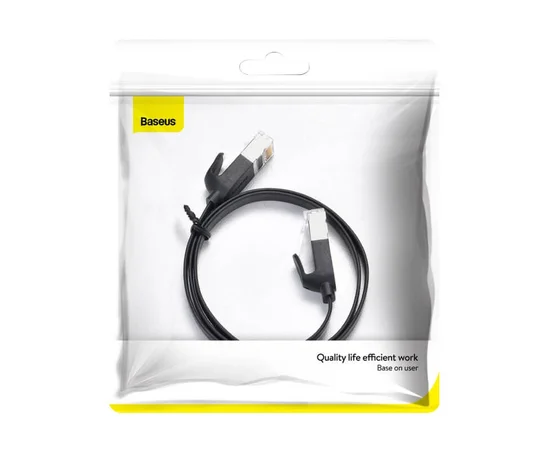 Кабель Baseus High Speed CAT6 Gigabit Ethernet Cable (Flat Cable) 12m Cluster (B00133205111-00) Black