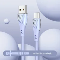 Дата кабель Usams US-SJ494 U65 Liquid Silicone USB to Type-C 3A 1m Блакитний