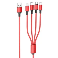 Дата кабель Borofone BX72 USB to 3in1 (1m) Червоний