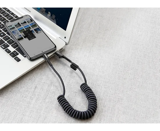 Дата кабель Baseus Double Spring (компактный) USB to Lightning 2A (1m) Черный