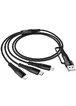 Дата кабель Hoco X123 Victory 3in1 Type-C to Lightning/Type-C/MicroUSB 3A (1m) Black