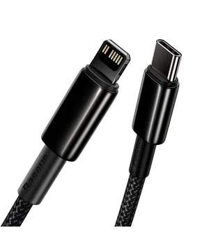 Дата кабель Baseus Tungsten Gold Type-C to Lightning PD 20W (1m) (CATLWJ) Черный Дата кабель Baseus Tungsten Gold Type-C to Lightning PD 20W (1m) (CATLWJ) Черный
