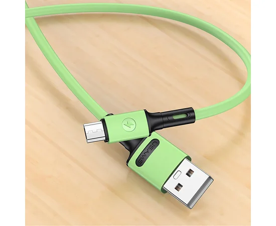 Дата кабель USAMS US-SJ435 U52 USB to MicroUSB (1m) Зеленый