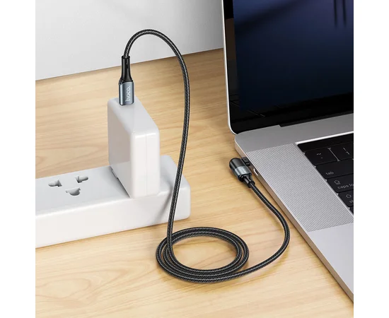 Дата кабель Hoco U100 "Orbit" Type-C to Type-C 100W (1.5m) Черный