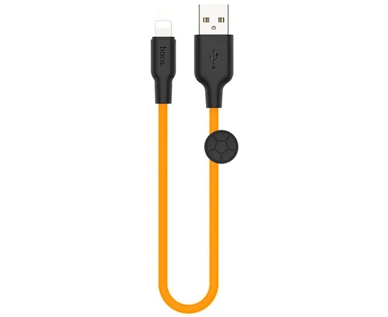 Дата кабель Hoco X21 Plus Silicone Lightning Cable (0.25m) Black / Orange