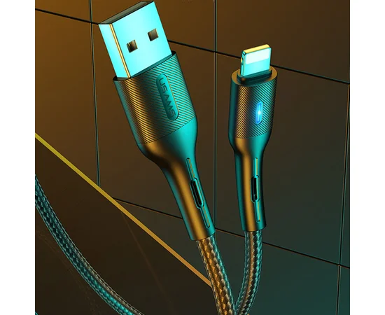 Дата кабель USAMS US-SJ425 U-Bob Series USB to Lightning Smart Power-off Cable (1.2m) Зеленый