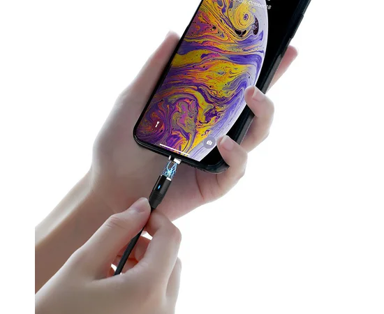 Дата кабель Hoco U76 "Fresh magnetic" Lightning (1.2m) Черный
