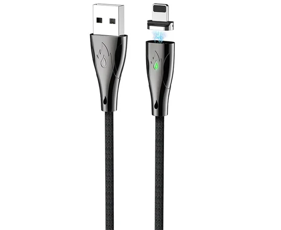 Дата кабель Hoco U75 "Blaze magnetic" Lightning (1.2М) Черный