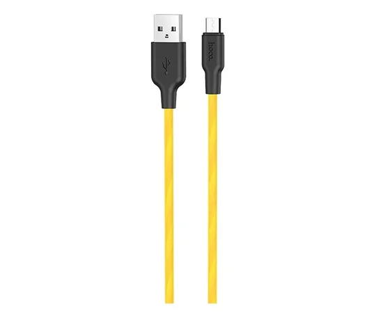 Дата кабель Hoco X21 Plus Silicone MicroUSB Cable (2m) Black / Orange