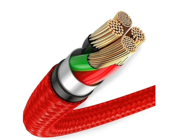 Дата кабель Baseus Halo Data Lightning 2.4A (0.25m) Red
