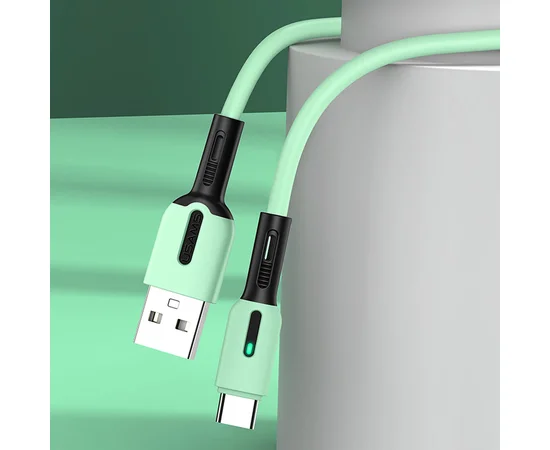 Дата кабель Usams US-SJ433 U51 Silicone USB to Type-C (1m) Мятный