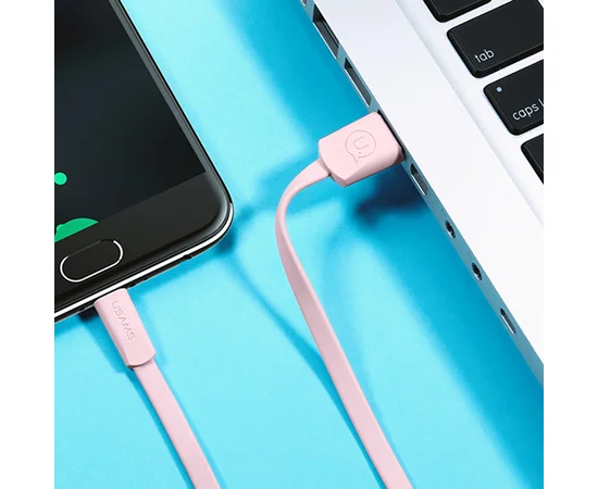 Дата кабель USAMS US-SJ201 USB to MicroUSB 2A (1.2m) Розовый