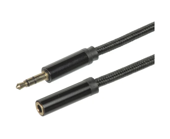 AUX удлинитель ткань металл 2 pin 3м Черный