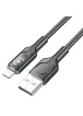 Дата кабель Hoco U120 Transparent explore intelligent power-off USB to Lightning (1.2m) Black