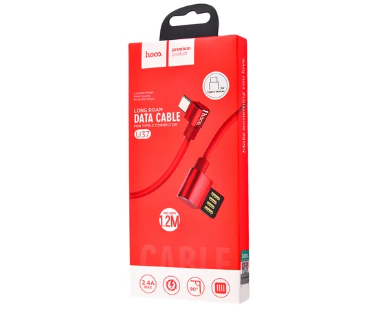Дата кабель Hoco U37 Long Roam Type-C Cable (1.2m) Красный
