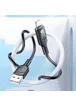 Дата кабель Hoco U120 Transparent explore intelligent power-off USB to Lightning (1.2m) Black