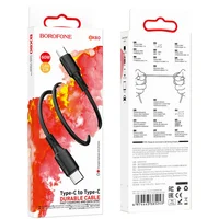 Дата кабель Borofone BX80 Type-C to Type-C 60W (1m) Чорний