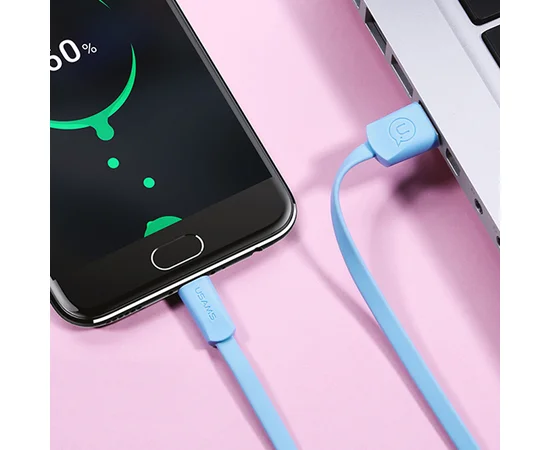 Дата кабель USAMS US-SJ201 USB to MicroUSB 2A (1.2m) Голубой